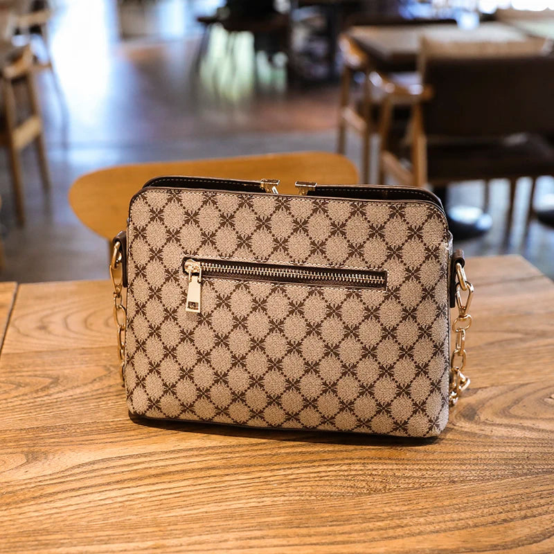 Novo designer de luxo bolsa ombro para mulheres couro do plutônio crossbody mensageiro sacos femininos moda corrente estilingue senhoras bolsas xadrez