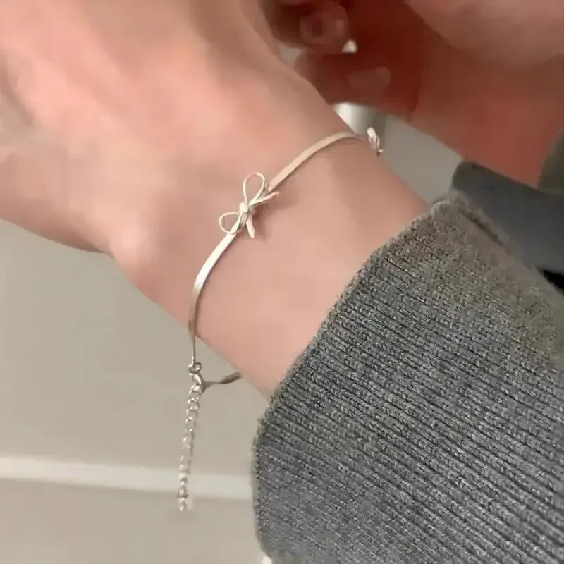 Pulseira para meninas,moda doce arco delicada.