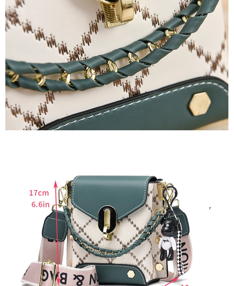 Mini Studded Decor Crossbody Bag,para mulheres.bolsa de telefone movel.