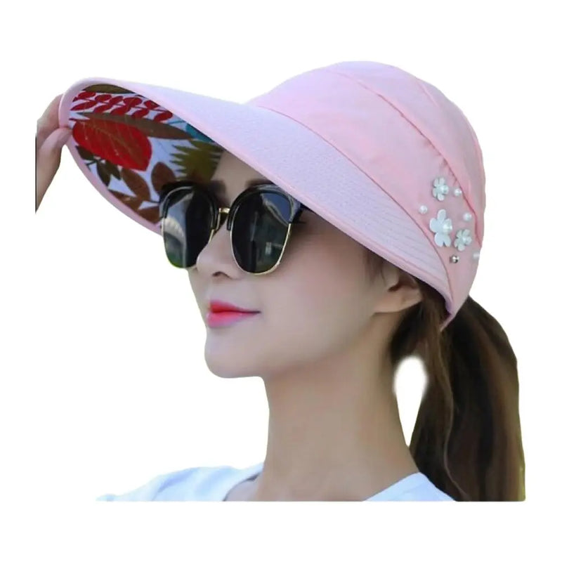 Chapeu de sol feminino, sobravel de aba larga.