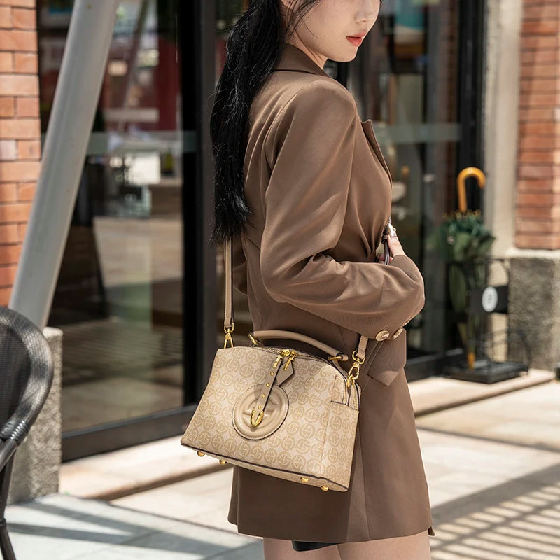 Bolsa crossbody retrô de ombro único para mulheres, Dai dourado, versátil bolsa travesseiro Boston, luxo leve