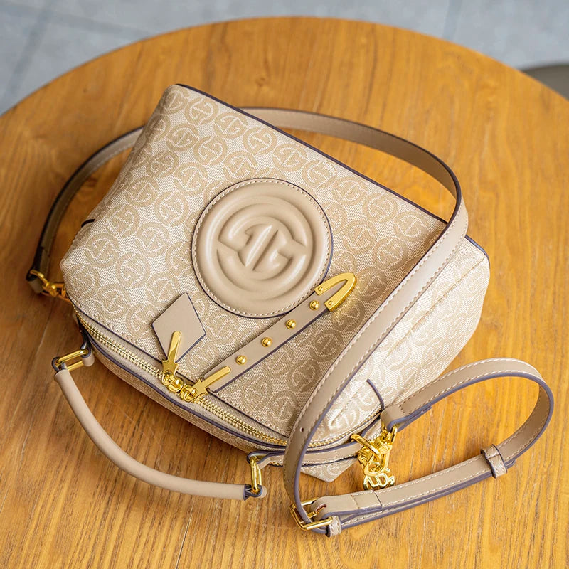 Bolsa crossbody retrô de ombro único para mulheres, Dai dourado, versátil bolsa travesseiro Boston, luxo leve