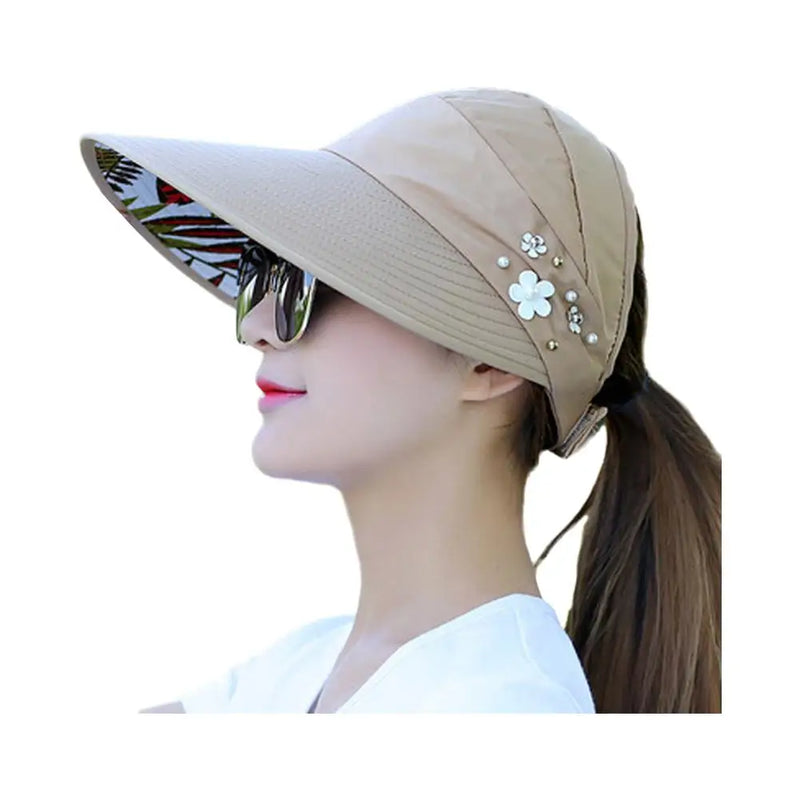 Chapeu de sol feminino, sobravel de aba larga.