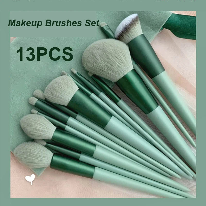 13Pcs de maquiagem macio fofo para cosmeticos; Po,Blush,Sombra.