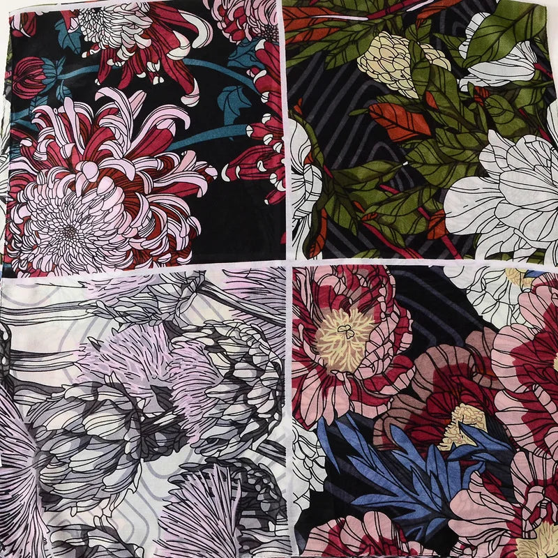 Lenço floral,elegantes para mulheres.