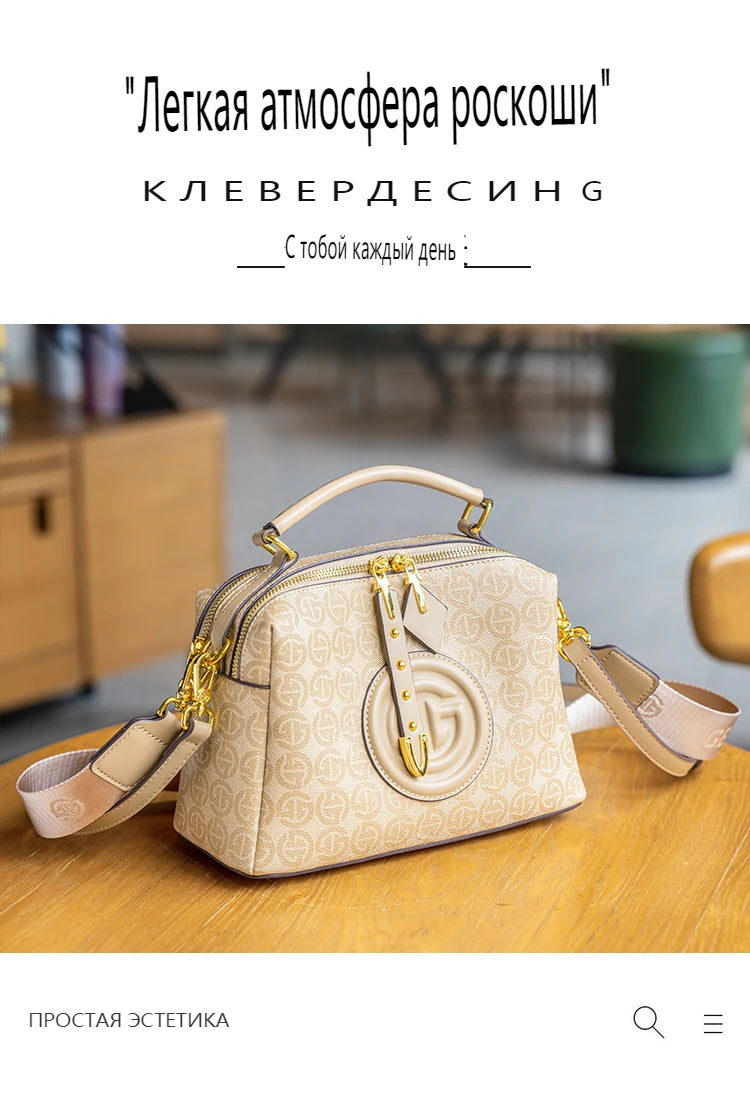 Bolsa crossbody retrô de ombro único para mulheres, Dai dourado, versátil bolsa travesseiro Boston, luxo leve