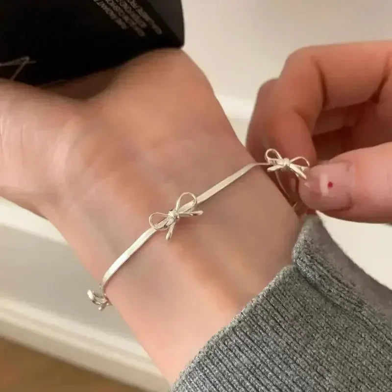 Pulseira para meninas,moda doce arco delicada.