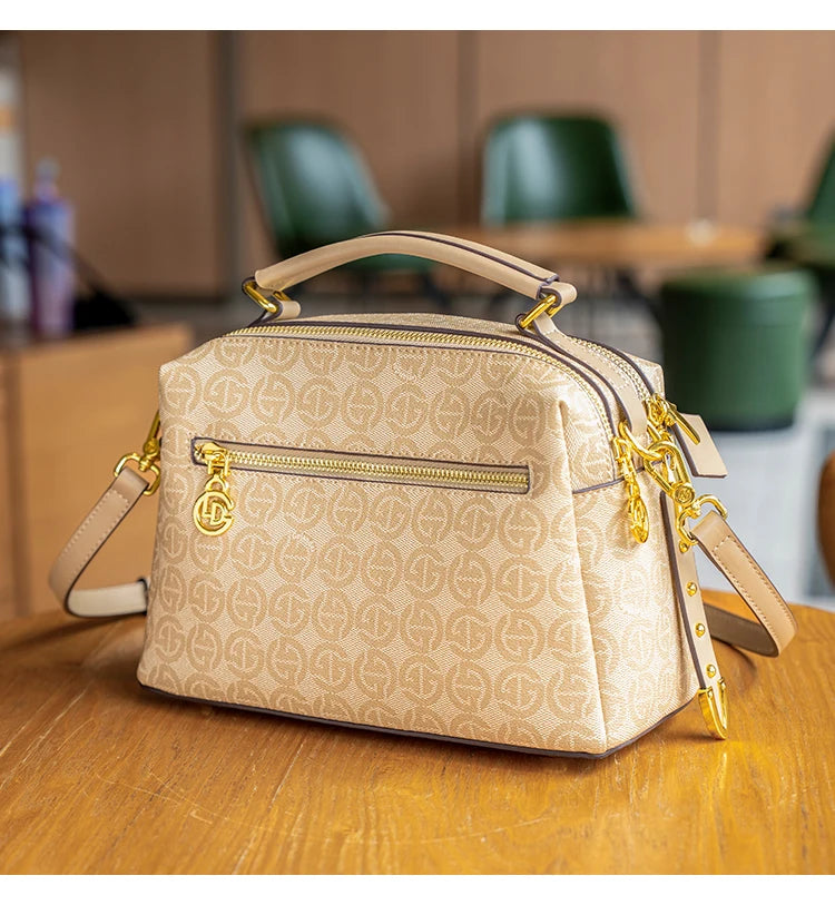 Bolsa crossbody retrô de ombro único para mulheres, Dai dourado, versátil bolsa travesseiro Boston, luxo leve