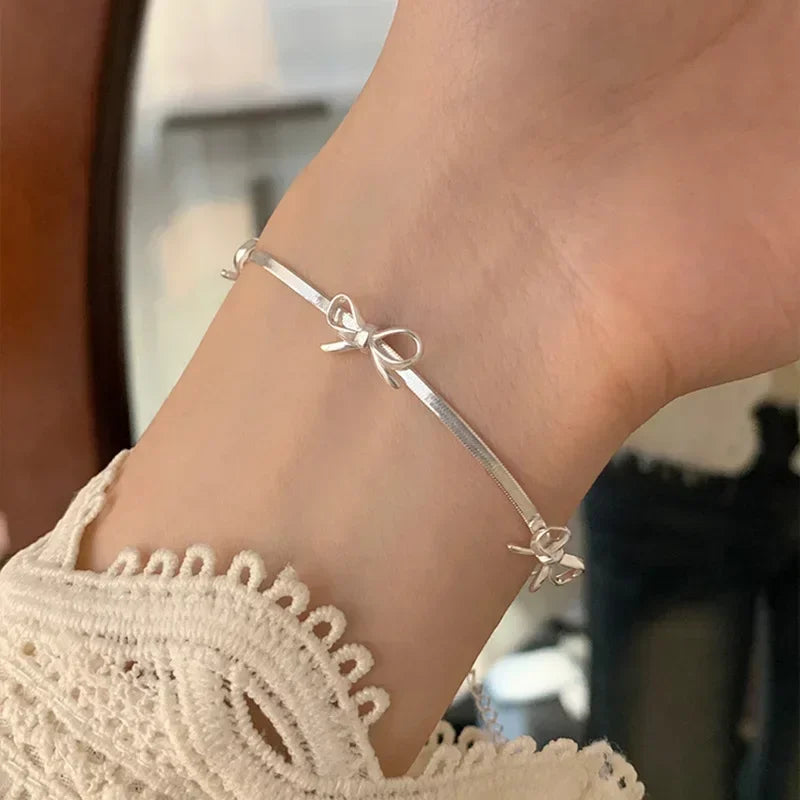 Pulseira para meninas,moda doce arco delicada.